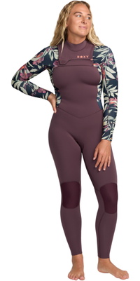 2025 Roxy Womens Swell Natural 5/4mm Chest Zip Wetsuit 26BW213510 - Black Multi